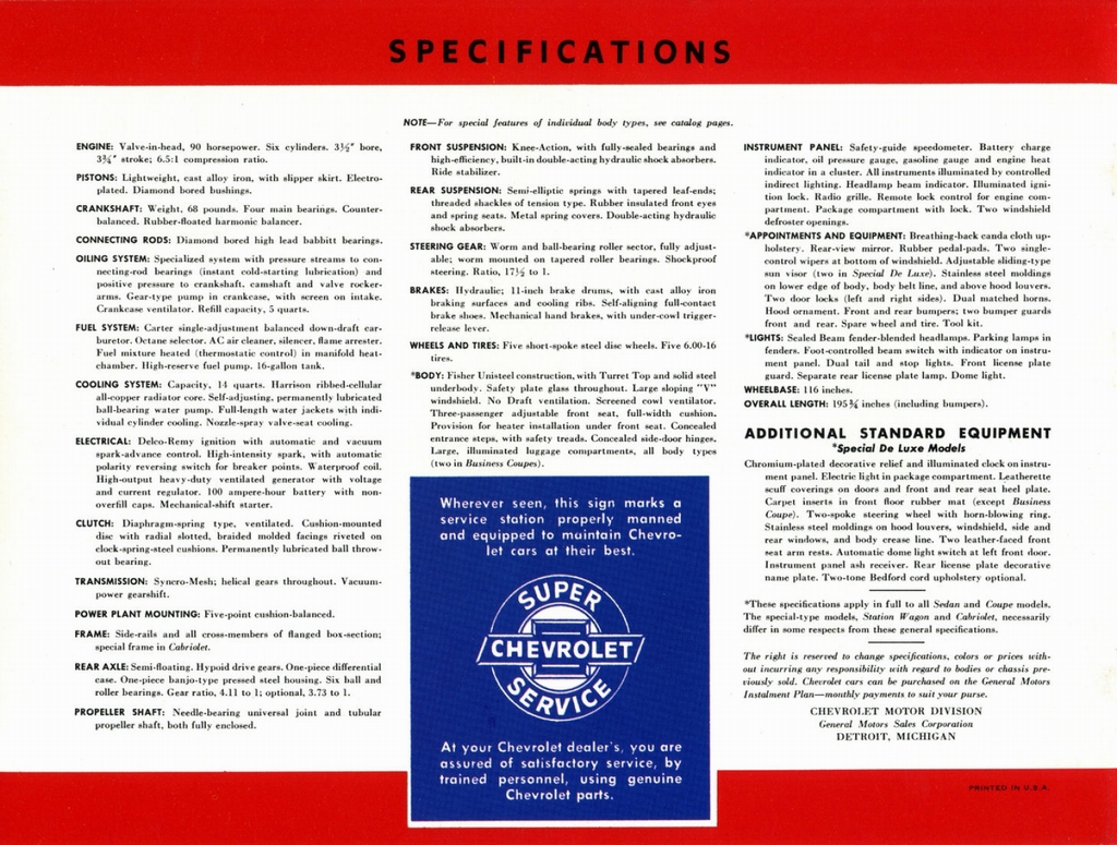 1941 Chevrolet Full-Line Brochure Page 7